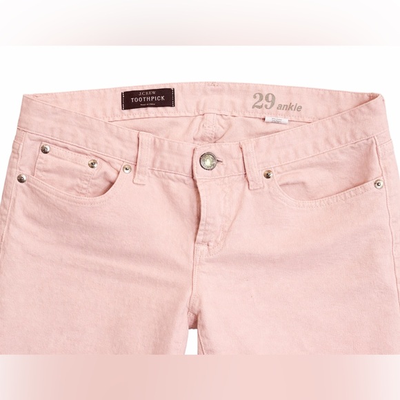 J. Crew Women's Toothpick Ankle Jeans in Soft Pink Size 29 - Picture 3 of 7